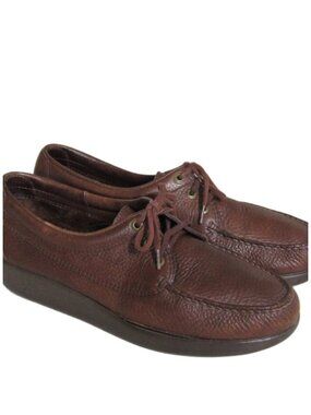 SAS San Antonio Mens Brown Leather Hand Sewn Comfort Shoes Oxford Loafers 9.5 W